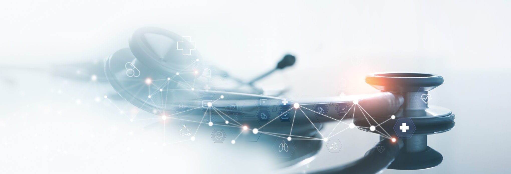 Medical,Background,,Health,Technology,,Virtual,Hospital,Concept.,Stethoscope,With,Medical